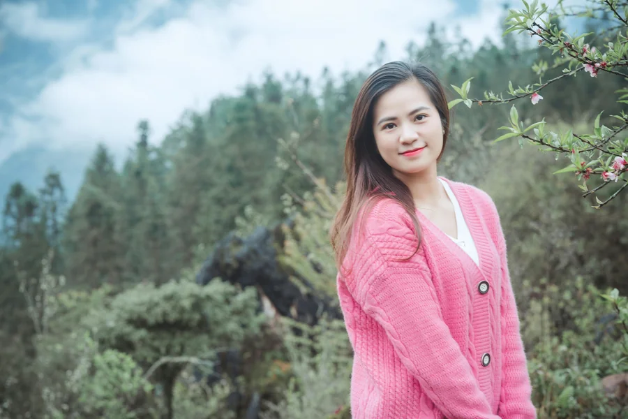 pink cardigan